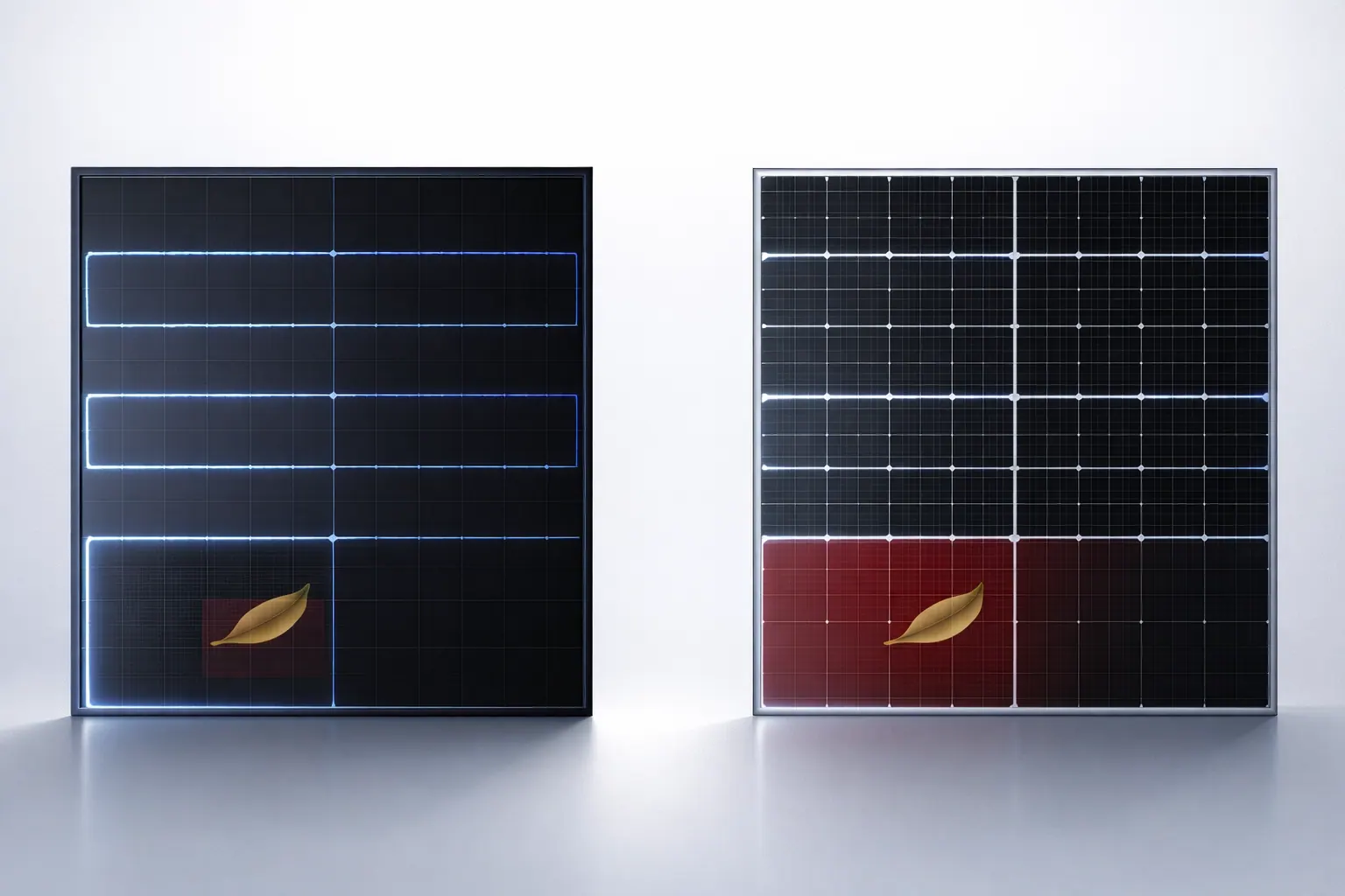 Teilverschattung eines Solarmoduls durch Kamin – Vergleich ABC und TOPCon