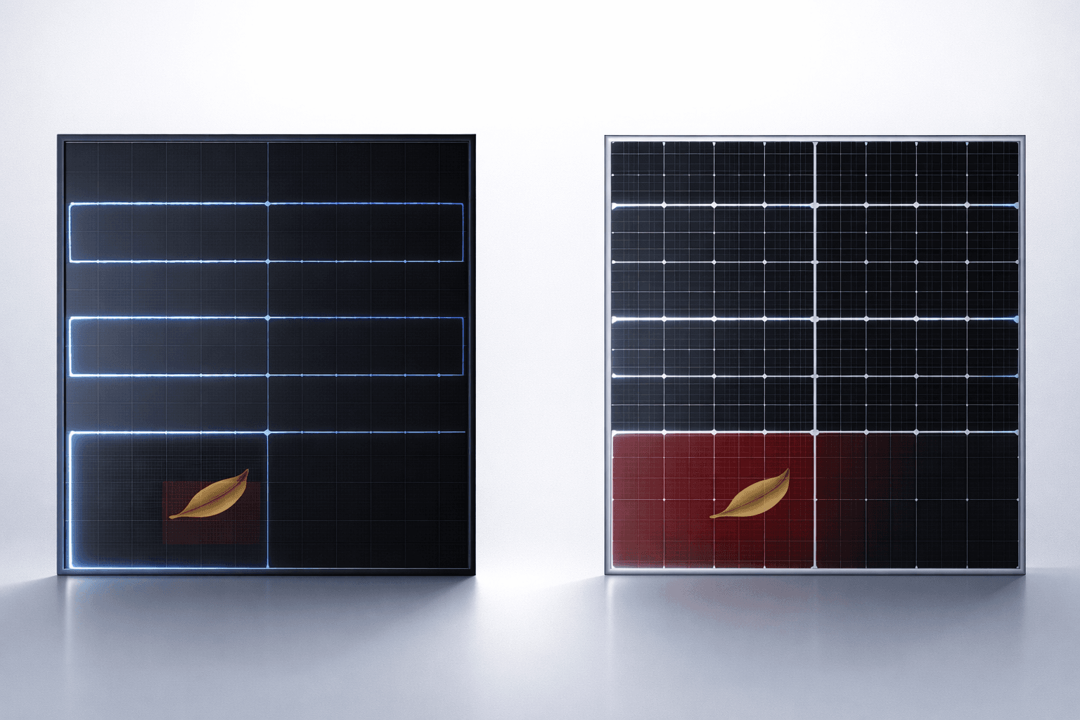 Teilverschattung eines Solarmoduls durch Kamin – Vergleich ABC und TOPCon